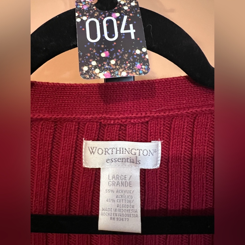 Worthington Essentials Burgundy Knit Top - Picture 2 of 2